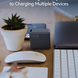 100W USB C Wall Charger: TUNNU GaN PD Fast Charging Block Type C Multiport Power Adapter - 4 Ports for USB C Laptop Smartphone - Compatible with MacBook Pro Air iPhone 12/13 Pro Max iPad Pro Samsung