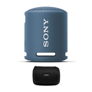 sony xb13 extra bass portable ip67 waterproof/dustproof wireless bluetooth speaker (light blue) with knox gear hard shell storage and travel case (black) bundle (2 items)