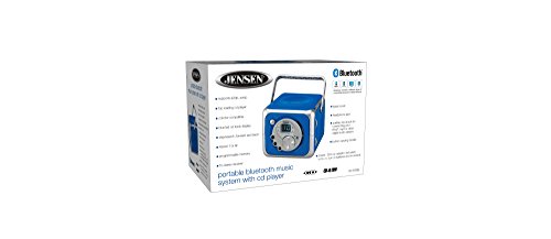 Jensen CD-555 Blue CD Bluetooth Boombox Portable Bluetooth Music System with CD Player +CD-R/RW & FM Radio with Aux-in & Headphone Jack Line-in - Limited Edition- Blue