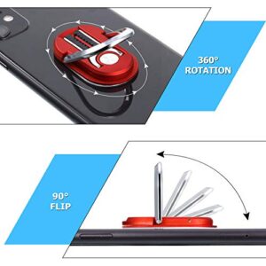 6 Pieces 3-in-1 Multipurpose Mobile Phone Bracket Holder 360 Degree Rotation Cell Phone Ring Stand for Car Home, 5 Colors