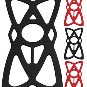 NALAKUVARA Phone Mount X Holder Grip Tether Rubber Strap Silicone Security Bands - Universal Motorcycle Bike Phone Mount Accessories Replacement Parts - Elastic X Web Grip (2 Black & 2 Red) 4 Pack