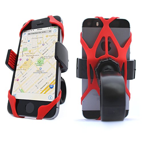 NALAKUVARA Phone Mount X Holder Grip Tether Rubber Strap Silicone Security Bands - Universal Motorcycle Bike Phone Mount Accessories Replacement Parts - Elastic X Web Grip (2 Black & 2 Red) 4 Pack