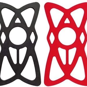 NALAKUVARA Phone Mount X Holder Grip Tether Rubber Strap Silicone Security Bands - Universal Motorcycle Bike Phone Mount Accessories Replacement Parts - Elastic X Web Grip (2 Black & 2 Red) 4 Pack