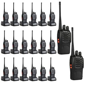 baofeng bf-888s walkie talkie 20 pack rechargeable handheld two way radio with headset