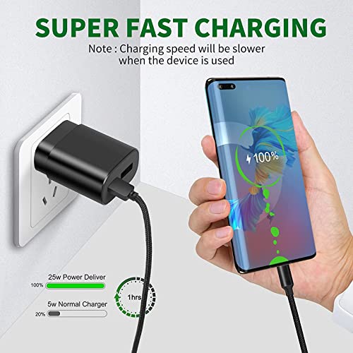 USB C Wall Charger,25W Super Fast Charger Dual Port Fast Charging for Samsung Galaxy S22/S21/S20 Ultra/ S21/S21Ultra/S21+/S20/S20Ultra/Note20/Note 20Ultra/Note 10/Note10+/Z Fold 3/Z Flip 3