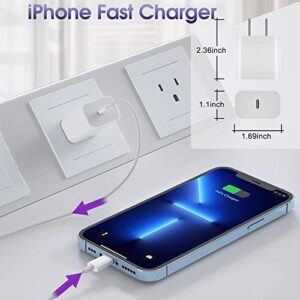 iPhone 12 13 14 Fast Charger, [Apple MFi Certified] 20W USB C Fast Charger Block with 6.6FT Type-C to Lightning Cable, Super Fast Charging Compatible with iPhone 14/13 Pro/12 Pro Max/11/Xs Max/XR/X/8P