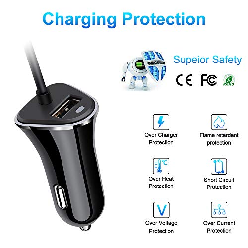 3.4A Car Charger Adapter for Samsung Galaxy S23/S22/S21 FE 5G/S20,A73 A53 A13 5G A72 A52 A32,Note 20/10, Google Pixel 7/6Pro/6/5/4,LG Stylo 6 5,Moto,G Fast,USB C Car Plug with 3ft Type C Charger Cable