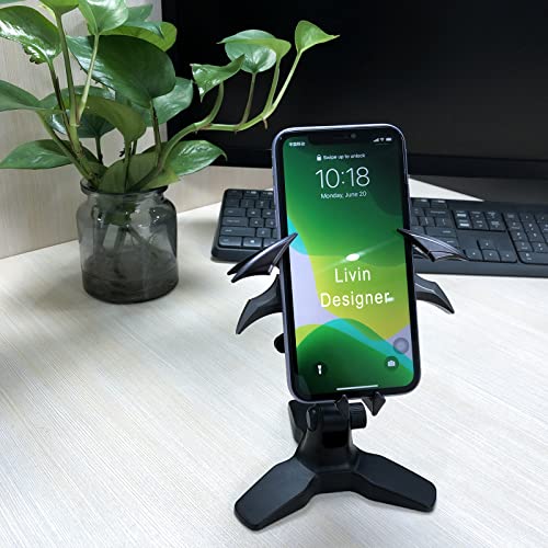 livin Bat Phone Stand Holder for Desk, Cell Phone Holder for Men Gifts Car Gift for Him Bat Decorations Collectibles for Room,Gravity Automatic Locking Hands Free Compatible with All Mobile Phone