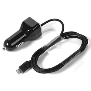 GEMBONICS Apple Certified iPhone Lightning Car Charger for iPhone 12, 11, X, XR, XS, 8, 8 Plus, 7, 7 Plus, 6S, 6S Plus, 6 Plus, SE, 5S, iPad Pro, iPad Air 2, Mini 4 with Extra USB Port (Black)