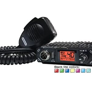 President Electronics BILL CB Radio, 40 Channels AM, 12 Volts, USB 5V/2.1A, Up/Down Channel Selector, Volume Adjustment and ON/OFF, Manual Squelch and ASC, Multi-functions LCD Display, S-meter