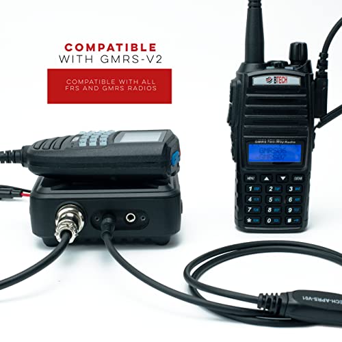 BTECH GMRS-20V2 20W 200 Fully Customizable Channels Mobile GMRS Two-Way Radio. IP67 Submersible Waterproof, Repeater Compatible, Dual Band Scanning (VHF/UHF), FM, & NOAA Weather Broadcast Receiver