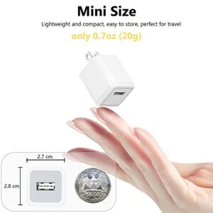 USB Wall Charger Cube,Small iPhone Charger Block,5W USB Power Adapter Wall Charger Brick Travel Plug Compatible with iPhone 11/Pro Max/XS Max/Xs/XR/8/7/6/Plus/5/SE/iPad/Samsung/Android/LG/Kindle/Micro