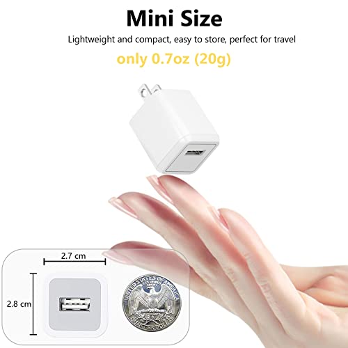 USB Wall Charger Cube,Small iPhone Charger Block,5W USB Power Adapter Wall Charger Brick Travel Plug Compatible with iPhone 11/Pro Max/XS Max/Xs/XR/8/7/6/Plus/5/SE/iPad/Samsung/Android/LG/Kindle/Micro