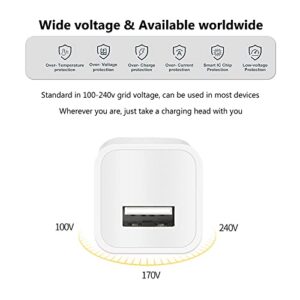 USB Wall Charger Cube,Small iPhone Charger Block,5W USB Power Adapter Wall Charger Brick Travel Plug Compatible with iPhone 11/Pro Max/XS Max/Xs/XR/8/7/6/Plus/5/SE/iPad/Samsung/Android/LG/Kindle/Micro