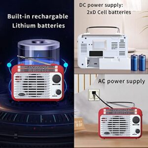 AM/FM/SW1-2 Radio Shortwave Transistor Radio AC or Battery Operated with Best Reception Big Speaker and Precise Tuning Knob with AUX in & 3.5mm Earphone Jack