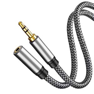 audio extension cable 10ft,audio auxiliary stereo extension audio cable 3.5mm stereo jack male to female, stereo jack cord for phones, headphones,tablets, mp3 players and more (10ft/3m, silver)