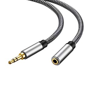 Audio Extension Cable 10Ft,Audio Auxiliary Stereo Extension Audio Cable 3.5mm Stereo Jack Male to Female, Stereo Jack Cord for Phones, Headphones,Tablets, MP3 Players and More (10Ft/3M, Silver)