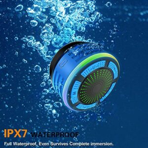 BassPal Shower Speaker, IPX7 Waterproof Bluetooth Speaker, Shower Radio with Suction Cup, Built-in Mic, Teen Boys Gift Ideas for Bathroom, Pool, Travel, Beach