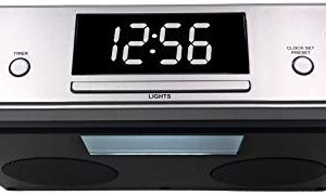 PROSCAN Under Cabinet Clock Radio, Music System with Bluetooth Streaming and FM Radio