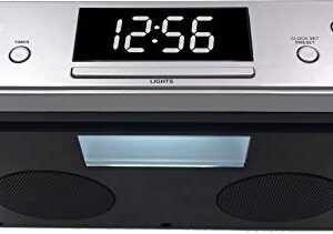 PROSCAN Under Cabinet Clock Radio, Music System with Bluetooth Streaming and FM Radio