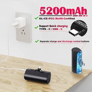 Portable Charger 5200mAh USB C Ultra-Compact Power Bank (QUICK CHARGING) Small Battery Pack Compatible with Samsung Galaxy S22 S21 S20 S10 S9 S8,Note 20/10/9/8,Moto Z3,LG V35/G8,Google Pixel 4/3/2XL