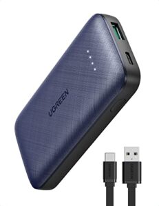 ugreen portable charger 10000mah usb-c power bank pd 20w, portable charger power bank for samsung galaxy s23/s22/s21/s10, iphone 13 series/iphone 12 series, ipad, and more (usb c to a cable included)