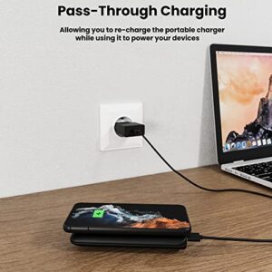 TECHSMARTER 12000mAh 18W USB-C PD Wireless Power Bank with Anti-Slip Suction Cups. Portable Charger Compatible with iPhone 15, 14, 13, 12, 11, SE 2020, X, XR, XS, Samsung S23, S22, S21, S20, S10, S9