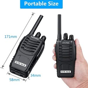 Walkie Talkies,eSynic 4Pcs Professional Rechargeable Walkie Talkies Long Range 2 Way Radio Handheld Radio Walkie Talkies for Adults Supports VOX 16CH with LED Light Original Earpieces for Camping etc