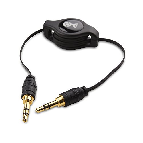 Cable Matters 2-Pack Gold-Plated Retractable Aux Cable - 2.5 Feet
