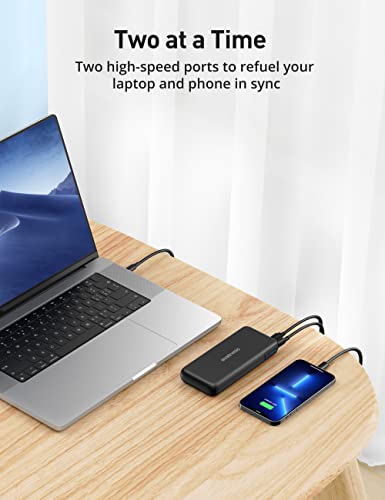 evatronic Laptop Power Bank, 20000mAh 60W PD 3.0 Portable Charger, USB C Fast Charging External Battery Pack for MacBook, Dell, iPad Pro, iPhone 14 Pro Max, Galaxy, Switch, Steam Deck and More