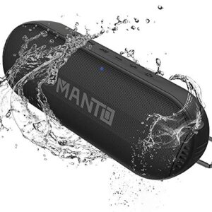 manto portable bluetooth speaker, durable hd stereo & bass wireless speakers [20 hours playtime] [micro sd card slot] [built-in mic for hands-free call] [ipx6 waterproof] shower travel speaker