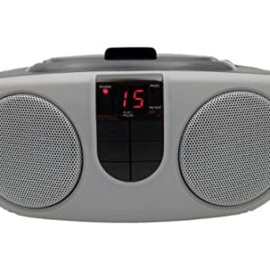 Sylvania SRCD243 Portable CD Player with AM/FM Radio, Boombox (Silver)