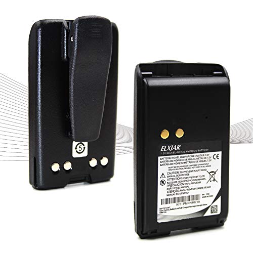 (2-Pack) 7.2V Ni-MH Replacement Battery for Motorola Radios MagOne BPR40 A8 PMNN4071 PMNN4071A PMNN4071AR Walkie Talkies with Belt Clip