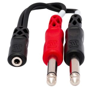 Hosa YMP-434 3.5 mm TRSF to Dual 1/4" TS Stereo Breakout Cable