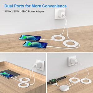 iPhone 14 13 12 Fast Charger[MFi Certified],USB C Charger,2 Pack 20W Dual USB C Wall Charger Block with 10 FT Long Type C to Lightning Fast Charging Cable for iPhone 14 13 12 11 Pro Max XS XR X 8,iPad