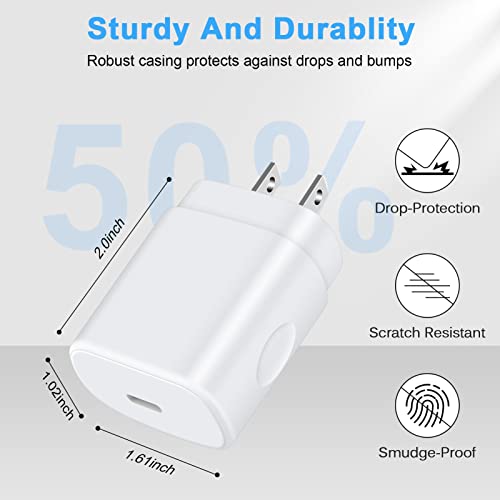25W Samsung Super Fast Charger Block for Samsung Galaxy A14 5G/A23/A13/S21 FE/S23/A04S/S22/A03s/A53/Z Fold4/Z Flip4/A32/A73,Pixel 7 Pro/6a/5XL/4,Moto G,6FT 60W Type C Android Phone Fast Charging Cable