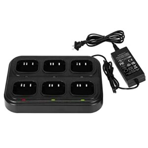 samcom six way charger multi unit rapid gang charger station with removable ac adapter compatible with fpcn30a walkie talkie and battery (1 pack)