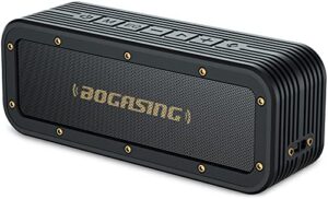 bluetooth speaker, bogasing m4 speaker with 40w stereo hd surround sound, deeper bass, 24h playtime, ipx7 waterproof, bluetooth 5.0 tws wireless dual pairing portable speaker for home, outdoor (black)