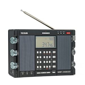 Tecsun H501 Digital Worldband AM/FM Shortwave Longwave Radio with SSB Reception, Dual Speakers, & MP3 Player, Matte Black