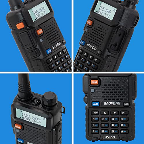 BaoFeng UV-5R Handheld Ham Radio with Extra 1800mAh Battery and Greaval GV-771 High Gain Antenna, Dual Band Two Way Radio Includes Full Kit (Black)