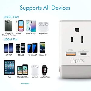 Ceptics South Africa Travel 2 Pack Plug Adapter QC 3.0 & PD, Safe Dual USB & USB-C - 2 USA Socket Compact & Powerful - Use in S. Africa Botswana - Type M AP-10L - Fast Charging