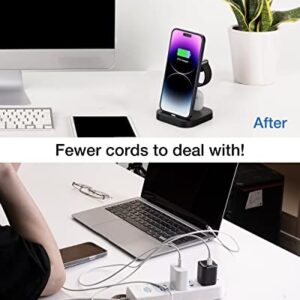 Charger Stand for Apple Multiple Devices, Fanisic Wireless Charger for Apple iWatch 8/SE/7/6/5/4/3/2, Fast 3 in 1 Charging Dock/Station for iPhone 14/13/12/11/X/8/7/6/5Series AirPods Pro 2/Pro/3/2/1