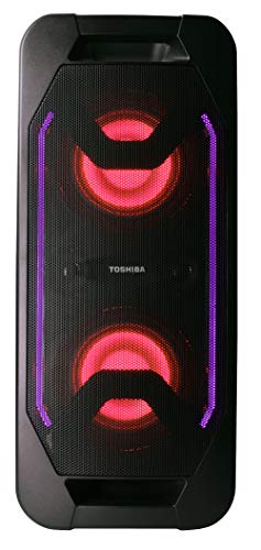 Toshiba TY-ASC65 Wireless Speaker System w/FM Stereo Radio | 60 Watt Stereo Outdoor Bluetooth Speaker | Party Speakers w/Rechargeable Batteries | 3.5mm Stereo Earphone Jack | 1 USB Input