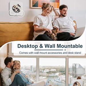 Wall Mountable CD Player - Homlab Bluetooth Desktop CD Player with Speakers, Dust Cover, FM Radio, Anti-Skip Protection, Portable Music Player Home Audio Boombox with LCD Display, Remote, Aux Input