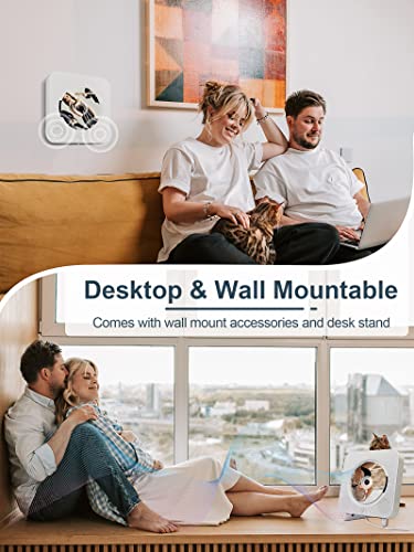 Wall Mountable CD Player - Homlab Bluetooth Desktop CD Player with Speakers, Dust Cover, FM Radio, Anti-Skip Protection, Portable Music Player Home Audio Boombox with LCD Display, Remote, Aux Input