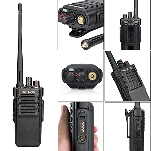 Retevis RT29 Walkie Talkies for Adults Long Range, Heavy Duty Two Way Radios with 3200mAh Rechargeable,Emergency Alarm 2 Way Radios with Charging Station(6 Pack)