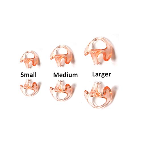 HYS Silicon Earmold Ear pier Replacement Earmold Earbud Earplug for Motorola Kenwood Two-Way Radio Law Enforcement Earpiece Air Acoustic Coil Tube Audio Kits