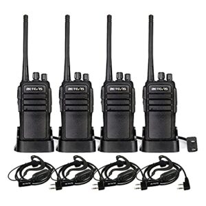 retevis rt21 updated 3000mah two way radios long range rechargeable, portable walkie talkies with earpiece, 16ch handheld 2 way radios for cruise camping events adults(4 pack)