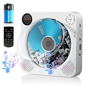 cd player portable,portable cd player with bluetooth rechargeable kids cd player with speakers wall cd player kpop cd player support fm radio usb aux input feleman