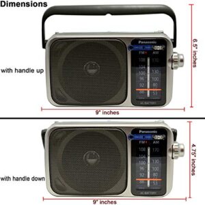 Panasonic Portable Radio AM/FM Battery Powered Electric with LED Tuning Indicator | 5 Core Radio, Best Sound and Reception, Small Size, Plug Option | Includes 4 AA Batteries and Cleaning Cloth